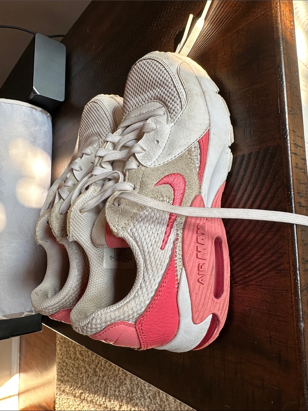 Nike kids Beige and Pink Air Max Running Shoes